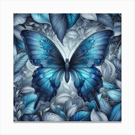 Blue Forest Butterfly Canvas Print
