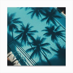 Palm Trees In The Pool 3 Canvas Print