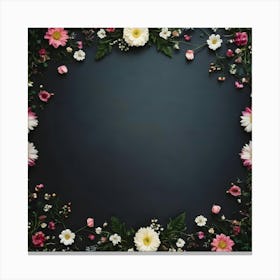 Frame With Flowers Canvas Print