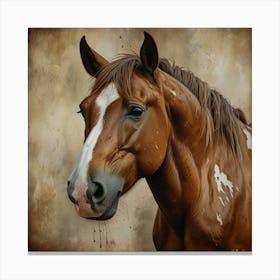 Leonardo Lightning Xl Watercolor Art Brown And White Horse Can 0 Canvas Print