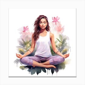 Watercolor Yoga 10 Canvas Print