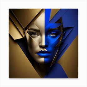 Abstract Modern Woman'S Face Canvas Print