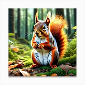 Squirrel In The Forest 402 Canvas Print