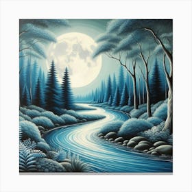 Moonlight In The Forest 2 Canvas Print