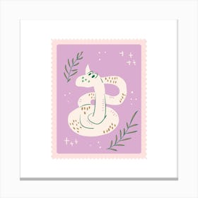 Stamp with snake. Canvas Print