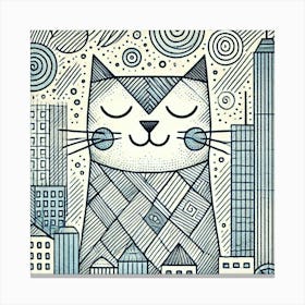 Moonclimber City Cat Canvas Print