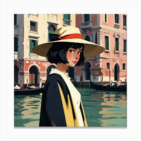 Italian girl in Venice 3 Canvas Print