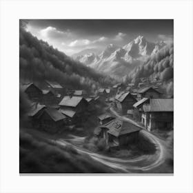 Village In The Mountains Canvas Print