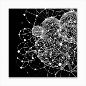 Abstract Network Of Dots And Lines Canvas Print