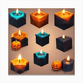 Halloween Candle Set Canvas Print