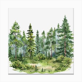 Watercolor Forest 4 Canvas Print