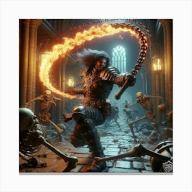 Skeleton With A Sword Canvas Print