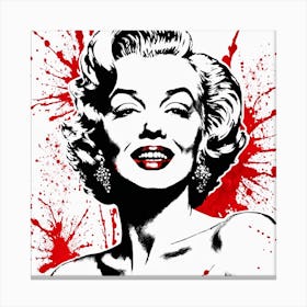 Marilyn Monroe Portrait Ink Painting (20) Canvas Print