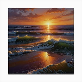 Sunset At The Beach 6 Canvas Print