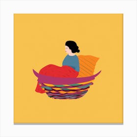 Woman In A Basket 10 Canvas Print