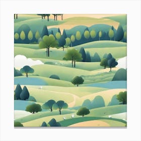 Landscape With Trees 5 Canvas Print