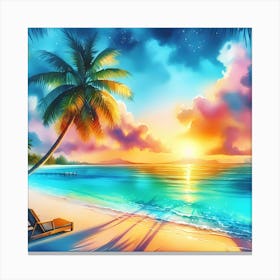 Sunset On The Beach 23 Canvas Print