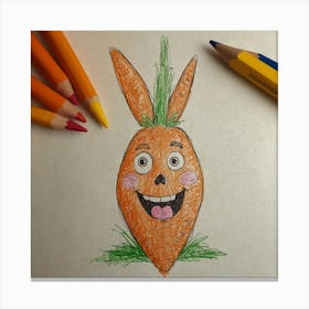 Carrot Drawing 1 Canvas Print