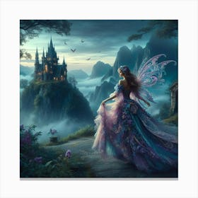 Fairy In The Castle Canvas Print