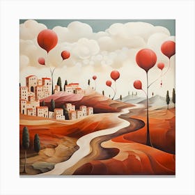 Ethereal Echoes: Italian Landscape in Abstract Hues Canvas Print