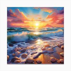 Sunset On The Beach 2 Canvas Print