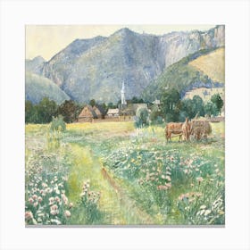 Farm In The Mountains Canvas Print