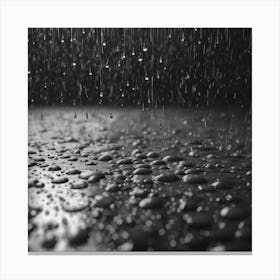 Black And White Raindrops Canvas Print