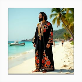 Islamic Man On The Beach 3 Canvas Print