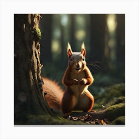 Red Squirrel In The Forest 56 Canvas Print