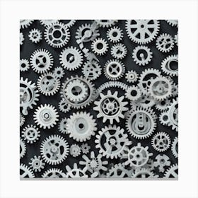 Realistic Gear Flat Surface Pattern For Background Use (63) Canvas Print