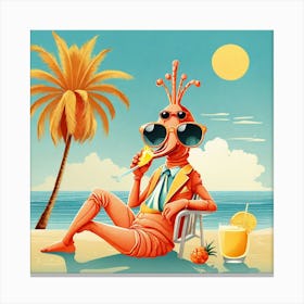 Shrimp On The Beach Canvas Print