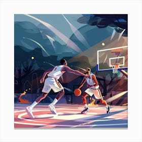 A Basketball Match Lofi Illustration 1718670951 3 Canvas Print