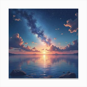 Elegant Watercolor Of A Distant Cosmic Horizon 1 Canvas Print