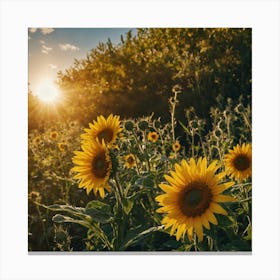 Art Print Featuring Bright Yellow Sun shines Canvas Print