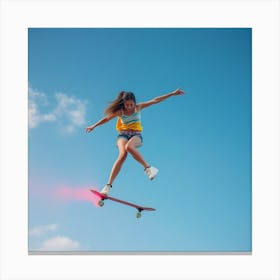 Skateboarder In The Air Canvas Print