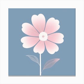 A White And Pink Flower In Minimalist Style Square Composition 81 Canvas Print