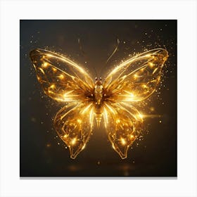 Default A Beautiful Butterfly Made Of Particles Of Golden Ligh 1 Canvas Print