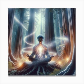 Meditation In The Forest Canvas Print