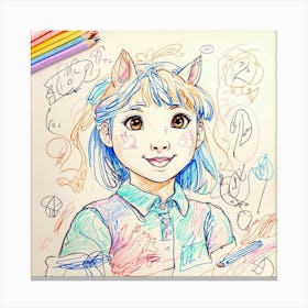 Drawing Of A Girl 2 Canvas Print