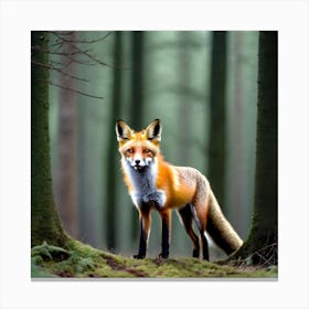 Red Fox In The Forest 17 Canvas Print