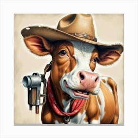 Cowboy Cow 4 Canvas Print