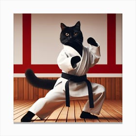 Karate Cat 1 Canvas Print