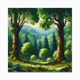 Forest Landscape Painting 3 Canvas Print