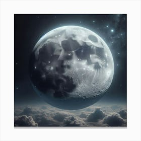 Full Moon In Space Canvas Print