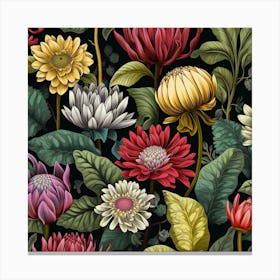 Floral Seamless Pattern 4 Canvas Print