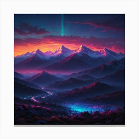 Sunset In The Mountains 23 Canvas Print