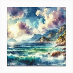 Watercolor Seascape Painting 5 Canvas Print