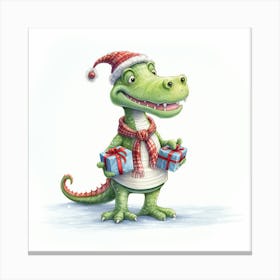 Crocodile Christmas 1 Canvas Print