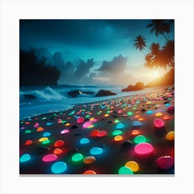 Glow In The Dark Beach Canvas Print