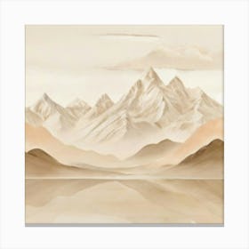 Mountain Range Beige landscape Canvas Print